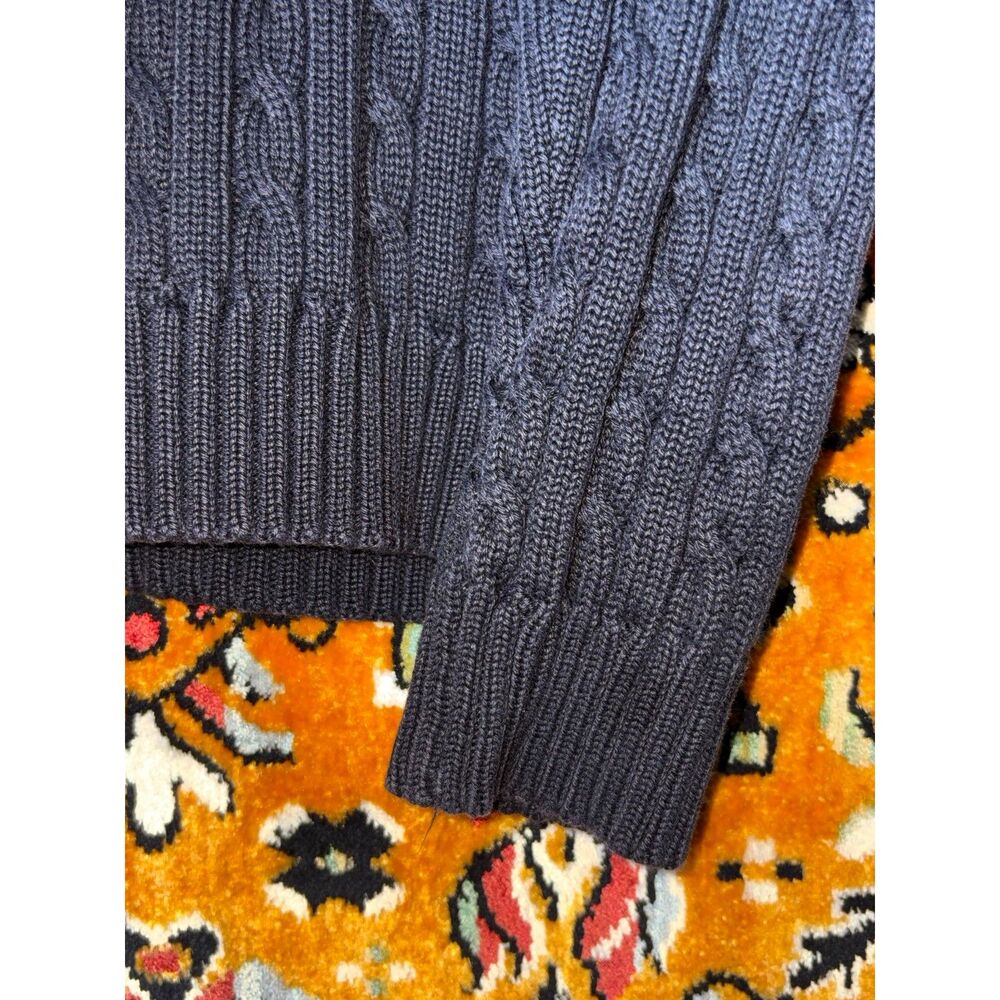 Lauren Ralph Lauren Preppy Minimalist Black Cable Knit Sweater 100% Cotton sz XS - Picture 5 of 9